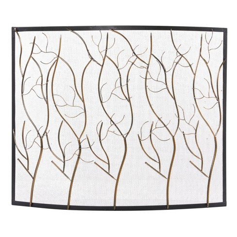 Eclectic Metal Fireplace Screen Brass - Olivia & May : Target