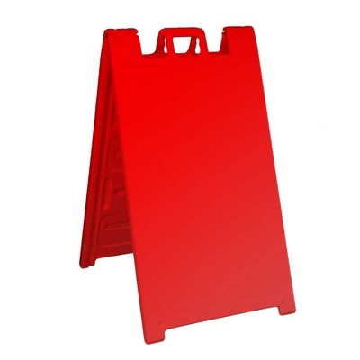 Plasticade Signicade A Frame Plain Portable Folding Sidewalk Sign, Red (4 Pack)