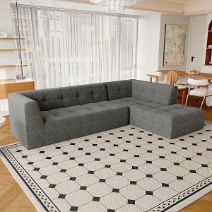 112.2" Upholstered Modular L-Shaped Sectional Sofa, 2pcs Free Combination - 1 of 4