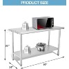 Commercial Stainless Steel Table for Prep & Work, 60 x 24 in Kitchen Food Prep Table with Adjustable Under Shelf and Hooks, for Warehouse,Garage - 3 of 4