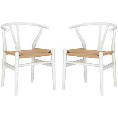 Set of 2 Alexa Weave Chair White - Poly & Bark