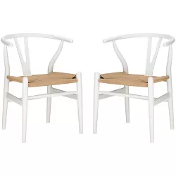 Set of 2 Alexa Weave Chair White - Poly & Bark