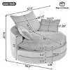Corduroy Swivel Barrel Chair with Deep Dual-Layer Cushion,Swivel Round Chair with 3 Pillows,Swivel Accent Chair for Living Room or Office-Koiai - 4 of 4