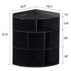 VECELO 3-Tier Corner Cabinet Cube Bookshelf, Wooden 8 Cubby Bookshelf for Small Space, Black/Brown/White/Gray - 3 of 4