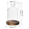 Unique Bargains Wooden Base Home Tabletop Decor Glass Bell Jar Display Cases - 2 of 4