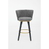 PAGED 26" Counter Height Bar Stools (Set of 2), 360°Swivel Upholstered Barstools with Backs & Metal Legs, Velvet Fabric with Gold Footrests - 2 of 4