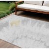 Silver Gray And Ivory Abstract Washable Indoor Outdoor Area Rug - 2 of 4