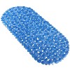 Home Mart Goods Blue Stone Pebbles Vinyl Non-Slip Bathtub Shower Mat With Suction Cups -26" x14" - 2 of 4