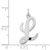 Black Bow Jewelry 14k White Gold, Madison Collection LG Classic Script Initial L Pendant - 4 of 4