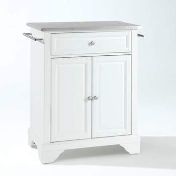Lafayette Stainless Steel Top Portable Kitchen Island/Cart White/Stainless Steel - Crosley