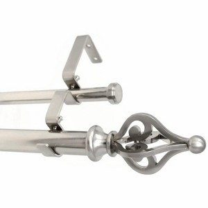 Urbanest Portia Manhattan 1-inch 5-8 inch Double Drapery Curtain Window Rod Set - 1 of 4