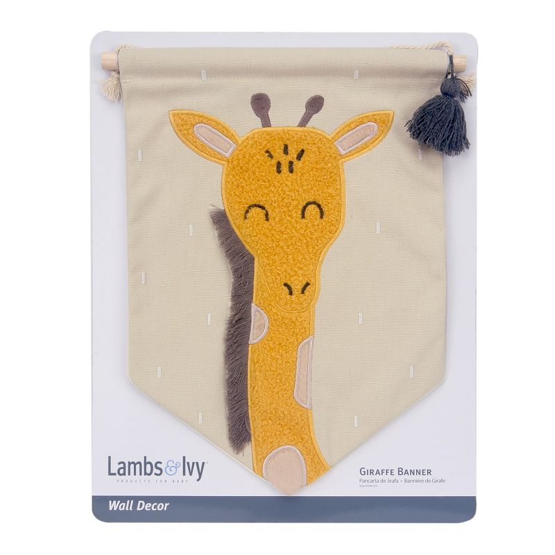 Lambs & Ivy Giraffe Canvas Banner Nursery Wall Art / Wall Hanging - Yellow, 3 of 5