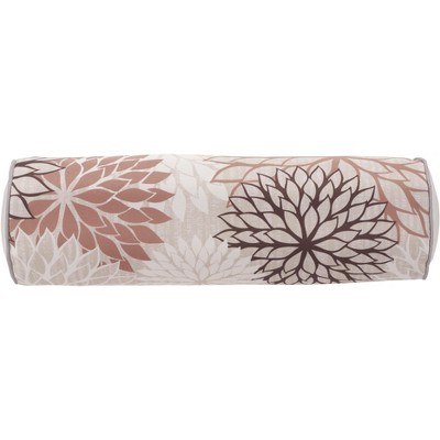 Natural Floral Polyester Bolster Pillow 6" x 20"