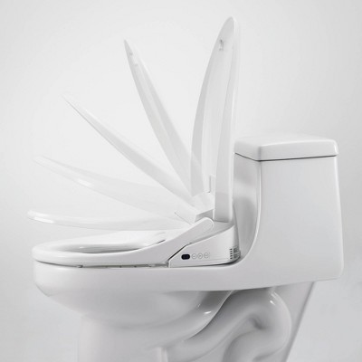 Elongated White Smart Bidet Toilet Seat with Remote
