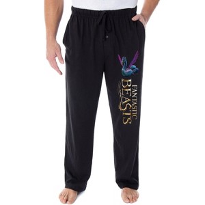 Fantastic Beasts And Where To Find Them Men's Occamy Harry Potter Pajama Pants Black - 1 of 3