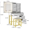 Acekool  Sliding Mirror Vanity Desk with Tri-Mode Mirror, Charging Station, Drawers & Stool for Bedroom - 2 of 4