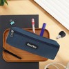 Unique Bargains Solid Color Double Layer Stationery Bags with Zipper for Office Men Women - 2 of 4