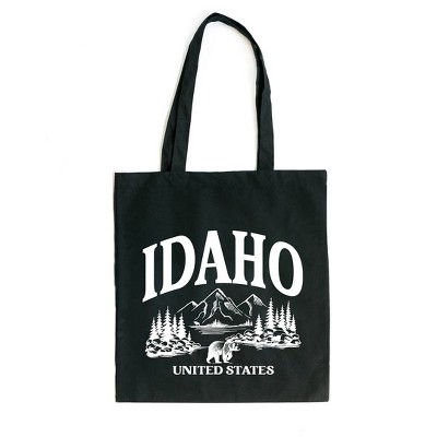 City Creek Prints Idaho Forest Scene Canvas Tote Bag - 15x16 - Black