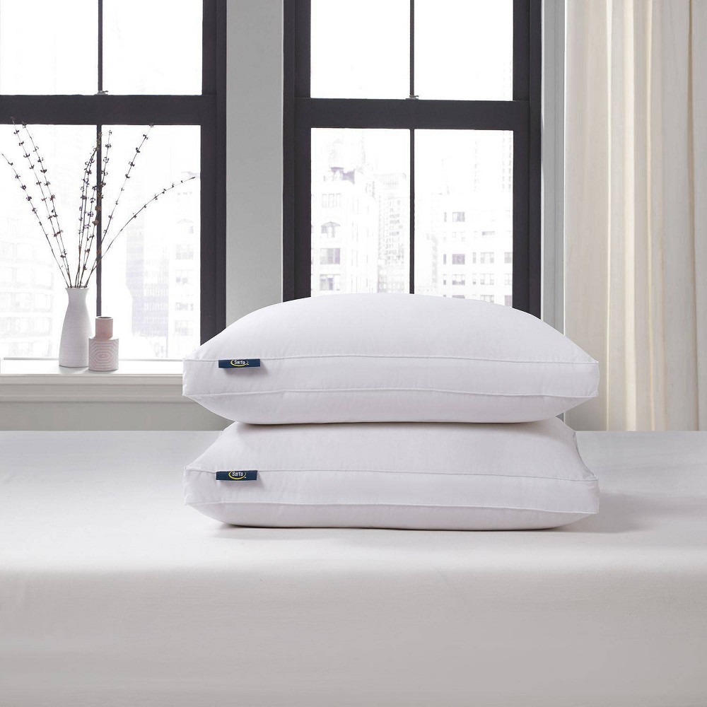 Photos - Pillow Serta Jumbo Cotton Blend European Down Firm Bed  