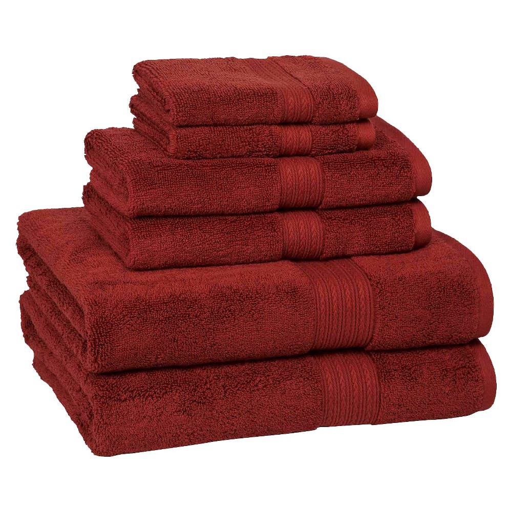 Photos - Towel 6pc Signature Solid Bath  Set Red - Cassadecor