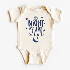 The Juniper Shop Night Owl Baby Bodysuit - 12mo - Natural - 1 of 2