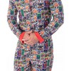 Marvel Unisex Adult Comic Character Grid Print One Piece Pajama Union Suit Multi - 3 of 4