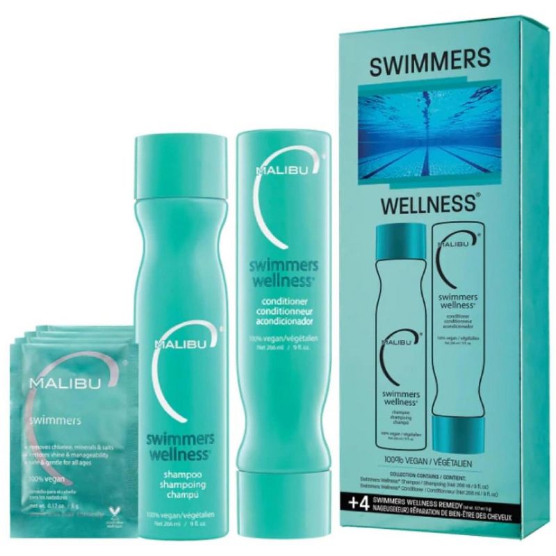 Malibu C Swimmers Wellness Collection - Shampoo, Conditioner, & Remedy Set - Prevents & Protects Hair Discoloration from Pool Elements Kit, 2 of 3