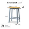 NicBex Solid Wood Bar Stools Set of 2,25.6" Counter Height Bar Stools,Island Chairs with Footrest & Farmhouse Design,Stools for Kitchen Counter - 3 of 4