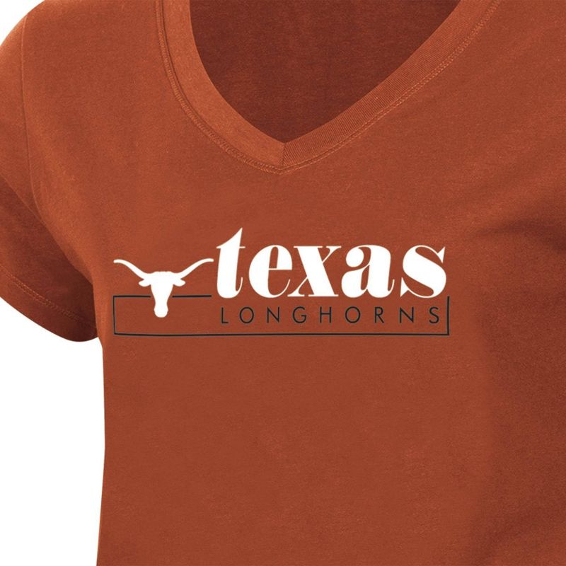 NCAA Texas Longhorns Women&#39;s Core V-Neck T-Shirt, 3 of 4