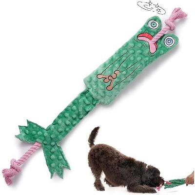 Nocciola Toad of War Dog Rope Toy,Christmas gift,Durable Rope Toy for Tug of War,Interactive Squeaky Tug Toy for Small Medium Dogs