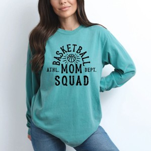 Simply Sage Market Basketball Mom Squad Garment Dyed Long Sleeve - L - Seafoam - 1 of 4