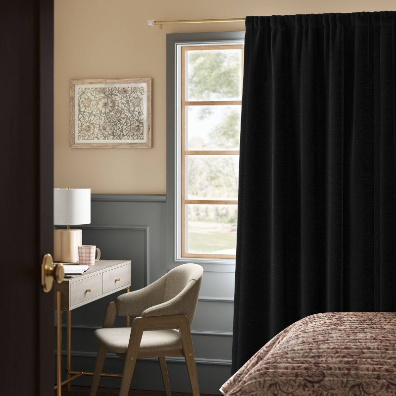Blackout Henna Window Curtain Panel Black - Threshold™, 3 of 7