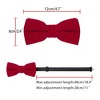 INSPIRE CHIC Men's Velvet Solid Color Adjustable Pre-Tied Bow Tie Pocket Square Set 2 Pcs - 3 of 4
