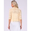Allegra K Women's Evening Wedding Half Sleeve Ruffle Hem Elegant Lace Cardigan - 3 of 4