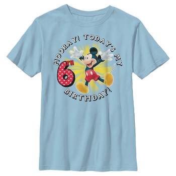 Boy's Mickey & Friends Hooray It's My 6th Birthday T-Shirt