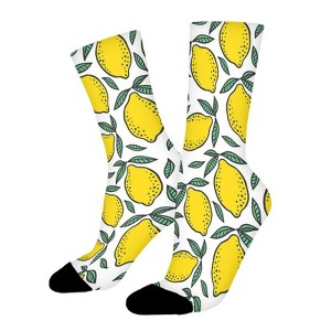 Lemon Women Printed Crew Socks Funny Funky Socks Soft Polyester Novelty Gifts for Artists Men - 1 of 1