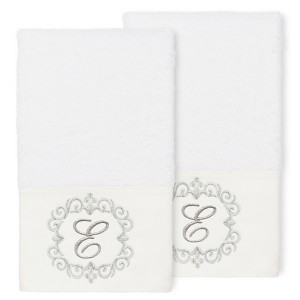 Linum Home Textiles 100% Turkish Cotton MONICA 2PC Embellished Hand Towel Set - 1 of 1