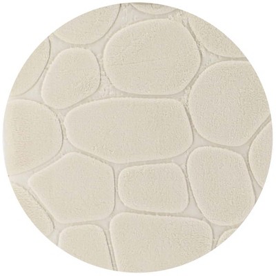 Beige Memory Foam Pebble Design Runner Mat for Bathroom
