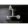 Kitchen Faucet with Lever Chrome - Kingston Brass: 10 Year Limited Warranty, 2.5 GPM, Double Handle, Adjustable Centerset - 3 of 4
