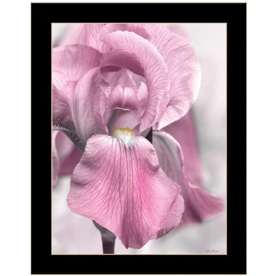 HomeRoots Pink Iris Black Framed Print Wall Art