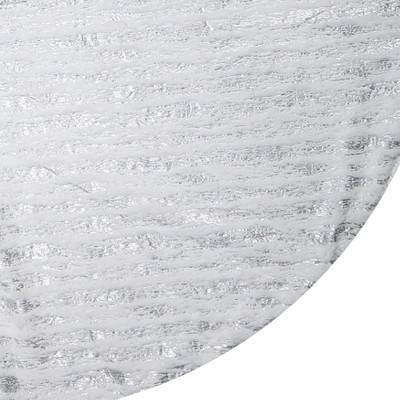 Silver Foil Print Faux Fur Christmas Tree Skirt