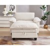 51" Oversize Chenille Upholstered Chaise Lounge Chair with Removable Ottoman and Storage for Living Room or Bedroom - 3 of 4