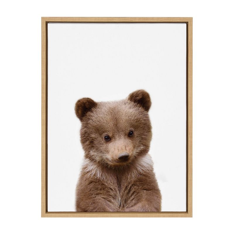 Sylvie Baby Bear Framed Canvas by Amy Peterson - Kate and Laurel, 1 of 6