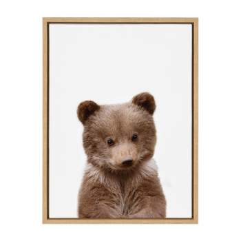 Sylvie Baby Bear Framed Canvas by Amy Peterson - Kate and Laurel