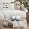 Creative Scents White Marble Look Set Of 3 Decorative Spheres Modern Balls for Bowls - 4 of 4