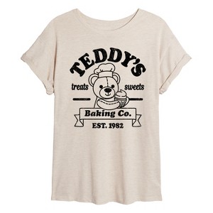 Women's - Instant Message - Teddys Baking Co Oversized Graphic T-Shirt - 1 of 4