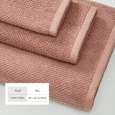 Desert Rose Heavyweight Cotton Hand Towel Set (6 Pieces)