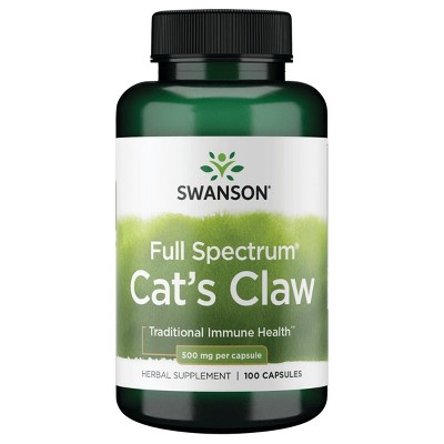 Swanson Herbal Supplements Full Spectrum Cat's Claw 500 mg 100 Caps.