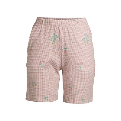 Lands' End Women's Plus Size Sport Knit Shorts Print 2x Brown Check Floral Target