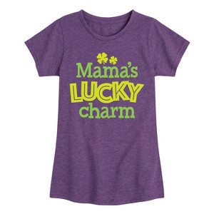 Girls' - Instant Message - St. Patrick's Day Mama's Lucky Charm Fitted Short Sleeve Graphic T-Shirt - 1 of 4